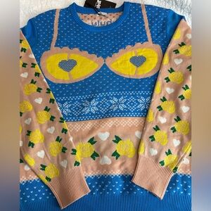 NWT Hulu Shrill sweater Wine ‘em, dine ‘em, 69 ‘em size L